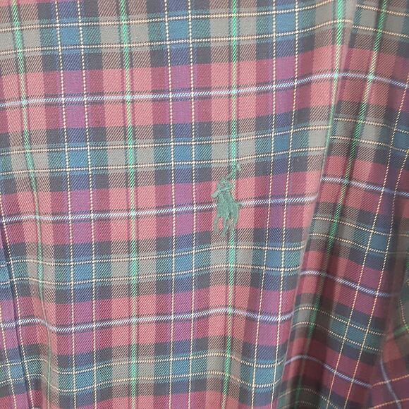 Ralph Lauren Adult Mens L Tartan Plaid Classic Fit Long Sleeve Button Up Shirt - Picture 2 of 8